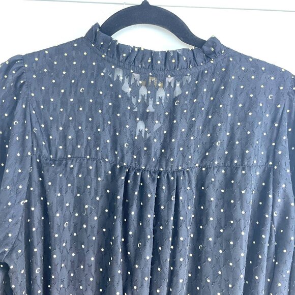 Vintage Cacharel Paris Polka Dot Midi Dress – Size 90 (M), Black with Ivory Dots - Picture 9 of 15